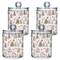 thumbnail image 1 of Yayeee 4 Pack Qtip Holder Bathroom Cotton Swab Canister with Lid Clear Dispenser Set, Nordic Christmas House, 1 of 6