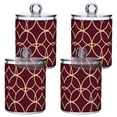 thumbnail image 1 of Yayeee 4 Pack Qtip Holder Bathroom Cotton Swab Canister with Lid Clear Dispenser Set, Red Circles, 1 of 6