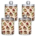 thumbnail image 1 of Yayeee 4 Pack Qtip Holder Bathroom Cotton Swab Canister with Lid Clear Dispenser Set, Strawberry Cake, 1 of 6