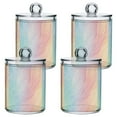 thumbnail image 1 of Yayeee 4 Pack Qtip Holder Dispenser for Bathroom with Lid Cotton Swab Canister, Wavy Striped, 1 of 6