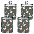 thumbnail image 1 of Yayeee 4 Pack Qtip Holder Bathroom Cotton Swab Canister with Lid Clear Dispenser Set, Winter Goose, 1 of 6