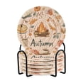 thumbnail image 1 of Yayeee 6 PCS Drink Coasters with Holder Set Woven Absorbent Round Tabletop Hot Pad, Campfire Pattern, 1 of 7