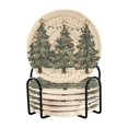thumbnail image 1 of Yayeee 6 PCS Drink Coasters with Holder Set Woven Absorbent Round Tabletop Hot Pad, Christmas Stars, 1 of 7