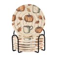 thumbnail image 1 of Yayeee 6 PCS Drink Coasters with Holder Set Woven Absorbent Round Tabletop Hot Pad, Fall Leaves, 1 of 7