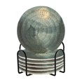 thumbnail image 1 of Yayeee 6 PCS Drink Coasters with Holder Set Woven Absorbent Round Tabletop Hot Pad, Forest House, 1 of 7