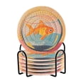 thumbnail image 1 of Yayeee 6 PCS Drink Coasters with Holder Set Woven Absorbent Round Tabletop Hot Pad, Goldfish, 1 of 7
