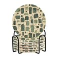 thumbnail image 1 of Yayeee 6 PCS Drink Coasters with Holder Set Woven Absorbent Round Tabletop Hot Pad, Green Geometric, 1 of 7