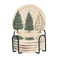 thumbnail image 1 of Yayeee 6 PCS Drink Coasters with Holder Set Woven Absorbent Round Tabletop Hot Pad, Hand Drawn Christmas, 1 of 7