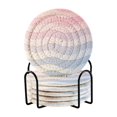 thumbnail image 1 of Yayeee 6 PCS Drink Coasters with Holder Set Woven Absorbent Round Tabletop Hot Pad, Light Blue Gradient, 1 of 7