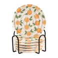 thumbnail image 1 of Yayeee 6 PCS Drink Coasters with Holder Set Woven Absorbent Round Tabletop Hot Pad, Orange, 1 of 7