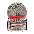 thumbnail image 1 of Yayeee 6 PCS Drink Coasters with Holder Set Woven Absorbent Round Tabletop Hot Pad, Red Boat, 1 of 7
