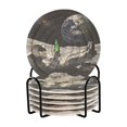 thumbnail image 1 of Yayeee 6 PCS Drink Coasters with Holder Set Woven Absorbent Round Tabletop Hot Pad, Space Earth, 1 of 7