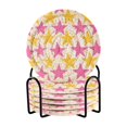 thumbnail image 1 of Yayeee 6 PCS Drink Coasters with Holder Set Woven Absorbent Round Tabletop Hot Pad, Yellow Pink Stars, 1 of 7