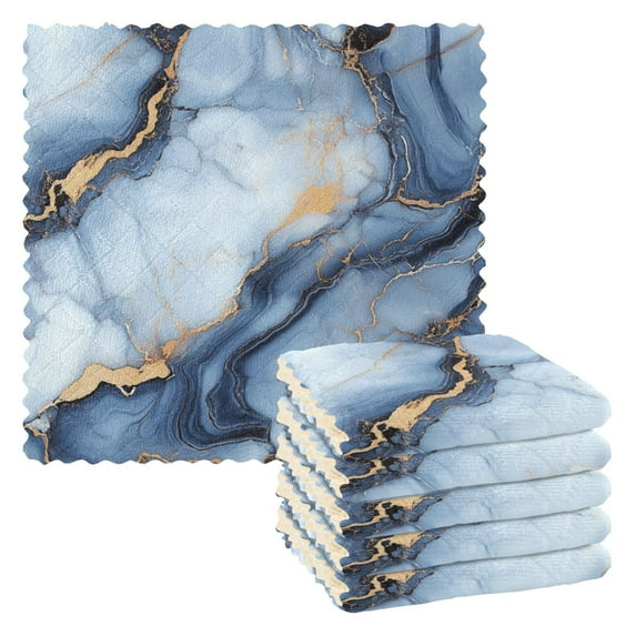 Yayeee 6 Pack Kitchen Dish Cloths Set for Washing Soft Drying Absorbent Microfiber Towels, Abstract Marble Pattern