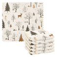 thumbnail image 1 of Yayeee 6 Pack Kitchen Dishcloths for Washing Dishes Soft Absorbent Microfiber Towels, Beige Christmas Forest, 1 of 9