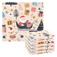 thumbnail image 1 of Yayeee 6 Pack Kitchen Dishcloths for Washing Dishes Soft Absorbent Microfiber Towels, Beige Christmas Santa, 1 of 9