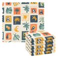 thumbnail image 1 of Yayeee 6 Pack Kitchen Dish Cloths Set for Washing Soft Drying Absorbent Microfiber Towels, Beige Playful Stamp, 1 of 9