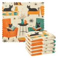 thumbnail image 1 of Yayeee 6 Pack Kitchen Dish Cloths Set for Washing Soft Drying Absorbent Microfiber Towels, Black Cats Reading, 1 of 9
