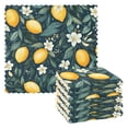 thumbnail image 1 of Yayeee 6 Pack Kitchen Dish Cloths Set for Washing Soft Drying Absorbent Microfiber Towels, Blue Floral Lemons, 1 of 9