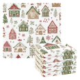 thumbnail image 1 of Yayeee 6 Pack Kitchen Dishcloths for Washing Dishes Soft Absorbent Microfiber Towels, Brown Christmas House, 1 of 9