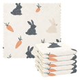 thumbnail image 1 of Yayeee 6 Pack Kitchen Dish Cloths Set for Washing Soft Drying Absorbent Microfiber Towels, Bunnies and Carrots, 1 of 9