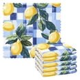 thumbnail image 1 of Yayeee 6 Pack Kitchen Dish Cloths Set for Washing Soft Drying Absorbent Microfiber Towels, Cartoon Lemon Leaves, 1 of 9
