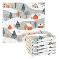 thumbnail image 1 of Yayeee 6 Pack Kitchen Dishcloths for Washing Dishes Soft Absorbent Microfiber Towels, Cartoon Orange Houses, 1 of 9