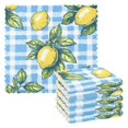 thumbnail image 1 of Yayeee 6 Pack Kitchen Dishcloths for Washing Dishes Soft Absorbent Microfiber Towels, Cartoon Plaid Lemon, 1 of 9
