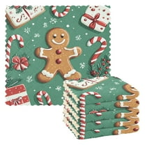 Yayeee 6 Pack Kitchen Dishcloths for Washing Dishes Soft Absorbent Microfiber Towels, Christmas Gingerbread