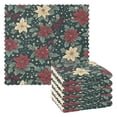 thumbnail image 1 of Yayeee 6 Pack Kitchen Dishcloths for Washing Dishes Soft Absorbent Microfiber Towels, Christmas Holly Leaves, 1 of 9