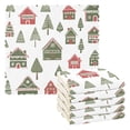 thumbnail image 1 of Yayeee 6 Pack Kitchen Dish Cloths Set for Washing Soft Drying Absorbent Microfiber Towels, Green Christmas House, 1 of 9