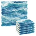 thumbnail image 1 of Yayeee 6 Pack Kitchen Dishcloths for Washing Dishes Soft Absorbent Microfiber Towels, Green Watercolor Ocean Waves, 1 of 9