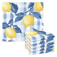 thumbnail image 1 of Yayeee 6 Pack Kitchen Dish Cloths Set for Washing Soft Drying Absorbent Microfiber Towels, Light Blue Lemon, 1 of 9
