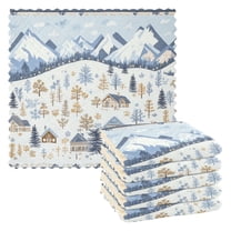 Yayeee 6 Pack Kitchen Dishcloths for Washing Dishes Soft Absorbent Microfiber Towels, Light Blue Mountain