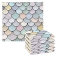 thumbnail image 1 of Yayeee 6 Pack Kitchen Dish Cloths Set for Washing Soft Drying Absorbent Microfiber Towels, Light Blue Shimmering Pattern, 1 of 9