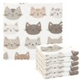 thumbnail image 1 of Yayeee 6 Pack Kitchen Dish Cloths Set for Washing Soft Drying Absorbent Microfiber Towels, Light Gray Cat Pattern, 1 of 9