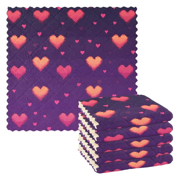 Yayeee 6 Pack Kitchen Dishcloths for Washing Dishes Soft Absorbent Microfiber Towels, Love in The Clouds