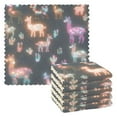thumbnail image 1 of Yayeee 6 Pack Kitchen Dish Cloths Set for Washing Soft Drying Absorbent Microfiber Towels, Neon Llamas Pattern, 1 of 9