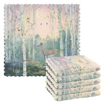 Yayeee 6 Pack Kitchen Dishcloths for Washing Dishes Soft Absorbent Microfiber Towels, Night Deer