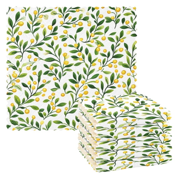 Yayeee 6 Pack Kitchen Dish Cloths Set for Washing Soft Drying Absorbent Microfiber Towels, Olive Leaf