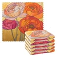 thumbnail image 1 of Yayeee 6 Pack Kitchen Dish Cloths Set for Washing Soft Drying Absorbent Microfiber Towels, Orange Abstract Floral, 1 of 9