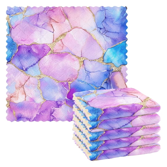 Yayeee 6 Pack Kitchen Dishcloths for Washing Dishes Soft Absorbent Microfiber Towels, Pastel Pink Marble Pattern