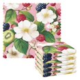thumbnail image 1 of Yayeee 6 Pack Kitchen Dish Cloths Set for Washing Soft Drying Absorbent Microfiber Towels, Pink Raspberries, 1 of 9