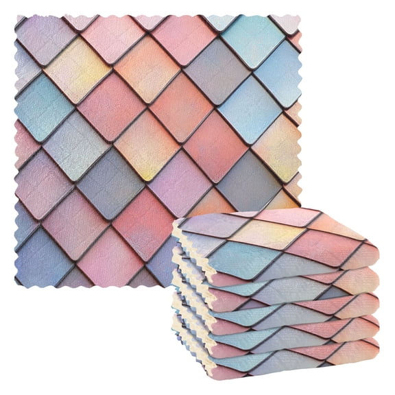 Yayeee 6 Pack Kitchen Dishcloths for Washing Dishes Soft Absorbent Microfiber Towels, Pink Shimmering Pattern