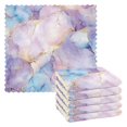 thumbnail image 1 of Yayeee 6 Pack Kitchen Dish Cloths Set for Washing Soft Drying Absorbent Microfiber Towels, Purple Marble Pattern, 1 of 9