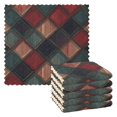 thumbnail image 1 of Yayeee 6 Pack Kitchen Dishcloths for Washing Dishes Soft Absorbent Microfiber Towels, Red Tartan Pattern, 1 of 9