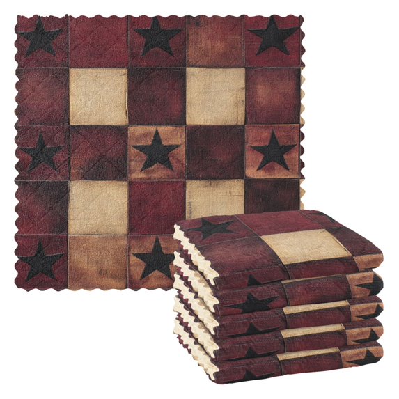 Yayeee 6 Pack Kitchen Dish Cloths Set for Washing Soft Drying Absorbent Microfiber Towels, Star Spangled Squares