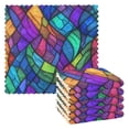 thumbnail image 1 of Yayeee 6 Pack Kitchen Dish Cloths Set for Washing Soft Drying Absorbent Microfiber Towels, Vibrant Stained Glass Pattern, 1 of 9