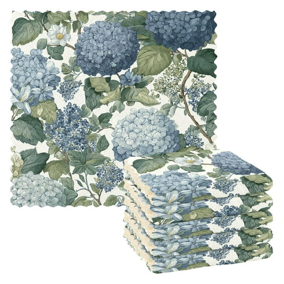 Yayeee 6 Pack Kitchen Dishcloths for Washing Dishes Soft Absorbent Microfiber Towels, Watercolor Hydrangeas Pattern