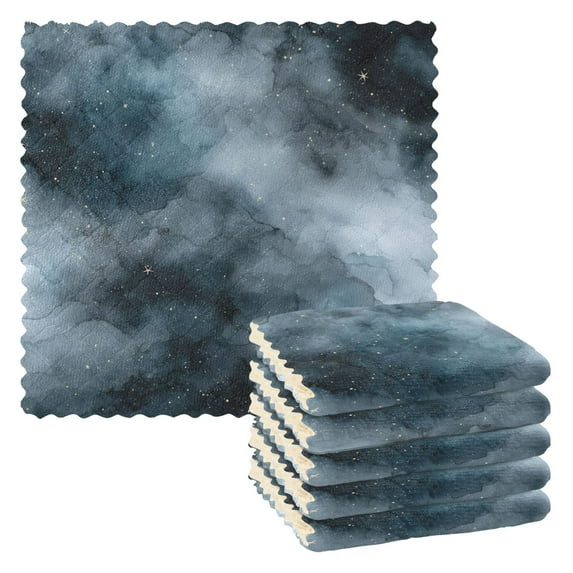 Yayeee 6 Pack Kitchen Dishcloths for Washing Dishes Soft Absorbent Microfiber Towels, Watercolor Sky Pattern